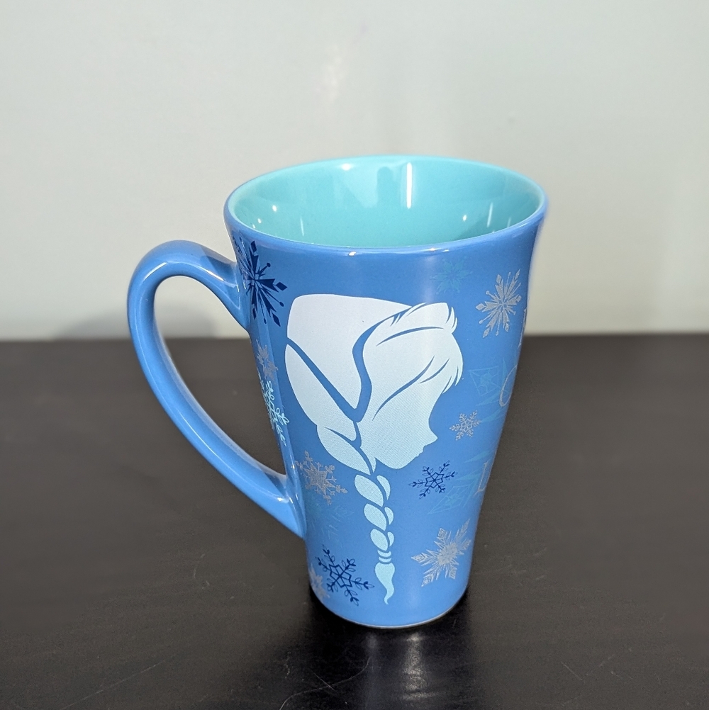 Disney Frozen Elsa & Anna Silhouette Keep Calm and Let It Go Ceramic Mug 12 Oz - Picture 2 of 10